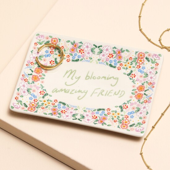 'Blooming Amazing Friend' Ceramic Trinket Dish