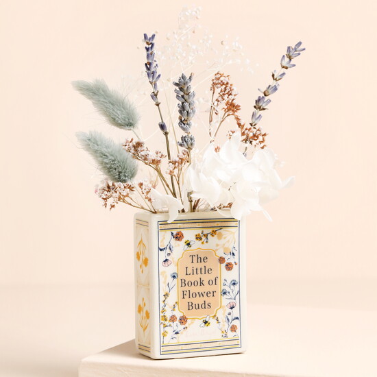 Tiny Book of Flowers Ceramic Bud Vase