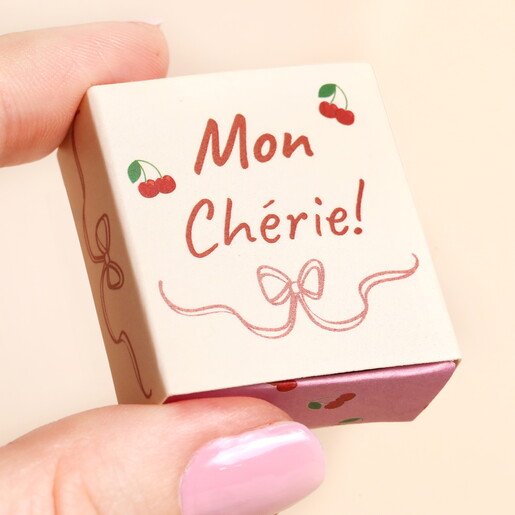 Tiny Matchbox Ceramic Cherry Token