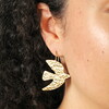 Hammered Dove Drop Earrings in Gold