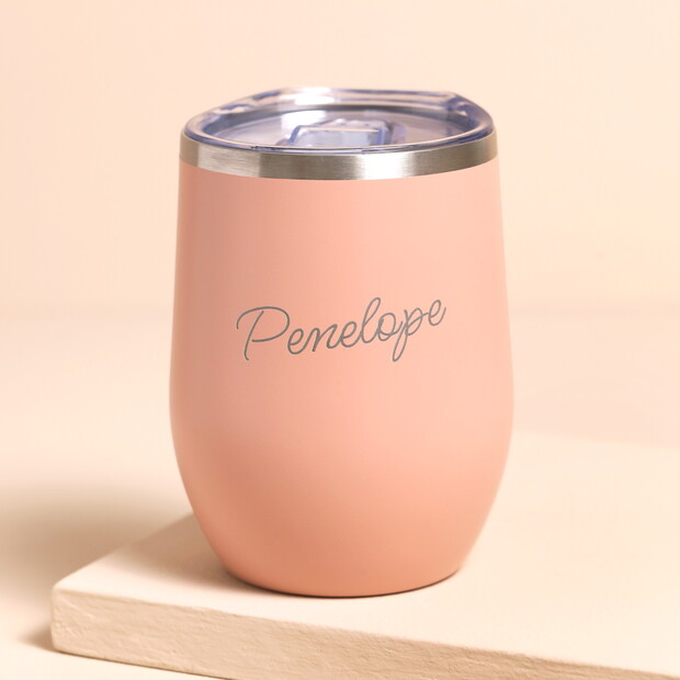 Personalised Pink Insulated Travel Mug