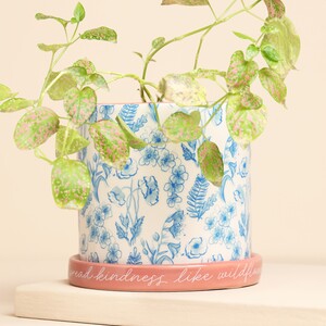 Blue Wildflower Print Planter