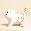 cat bud vase in white and brown