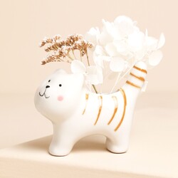 Ceramic Cat Bud Vase