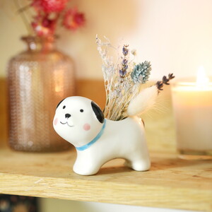 Ceramic Dog Bud Vase