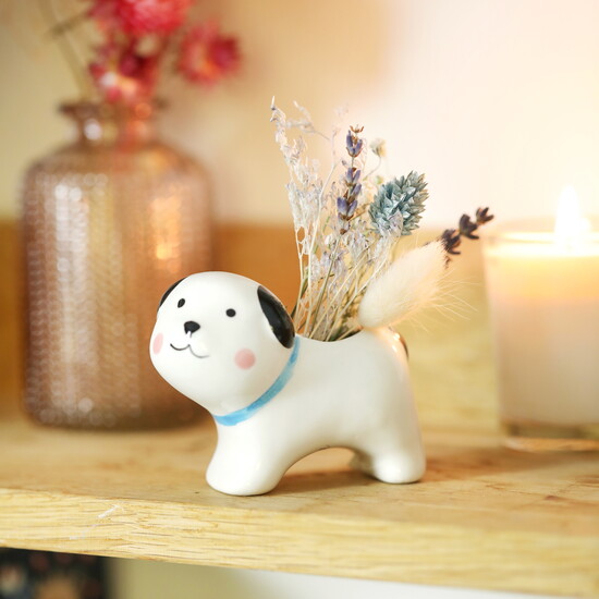 Ceramic Dog Bud Vase