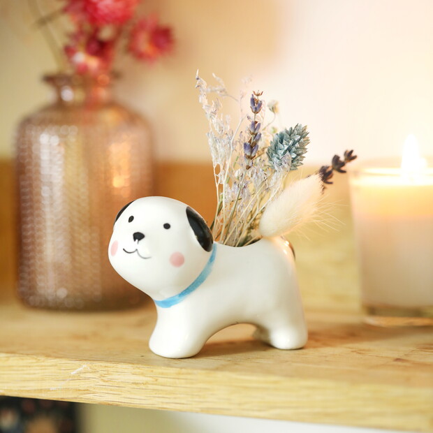 Ceramic Dog Bud Vase