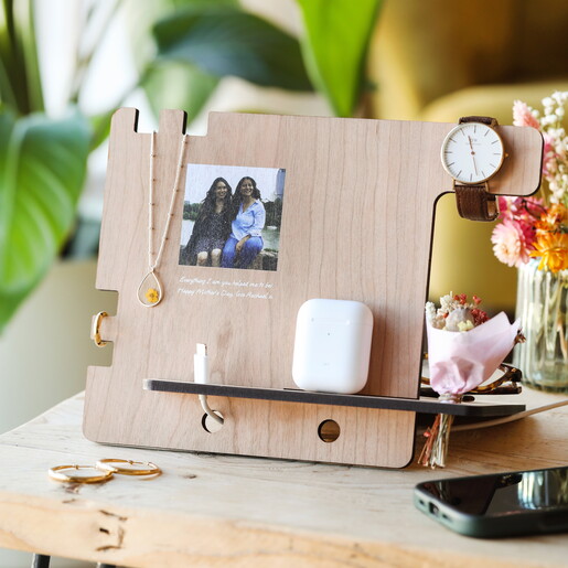wooden accessory stand