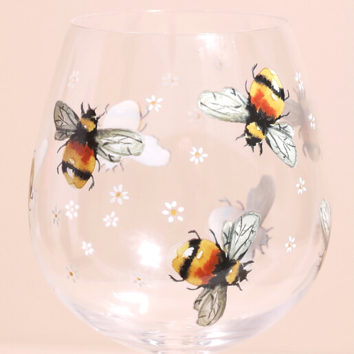 Floral Bumblebee Gin Glass