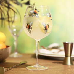 Floral Bumblebee Gin Glass