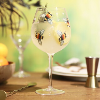 Floral Bumblebee Gin Glass