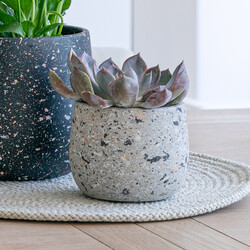 Ivyline Small Alfie Terrazzo Grey Planter 