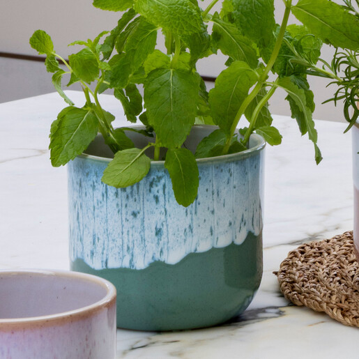 Ivyline Large Jodie Dipped Turquoise Planter