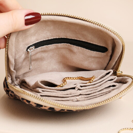 inside of animal print pouch