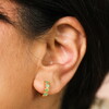 Sterling Silver Jade Huggie Hoop Earrings in Gold