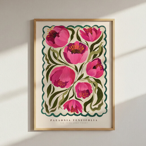 pink peony print 