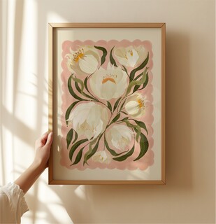 Kate Fox Design White Peony A3 Print
