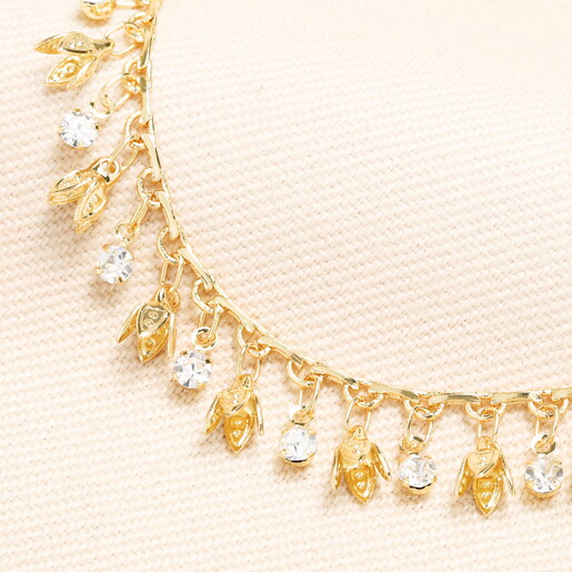 Flower Charms Necklace in Gold