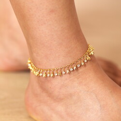 Flower Charms Anklet in Gold