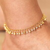 Flower Charm Anklet in Gold Close Up on Model