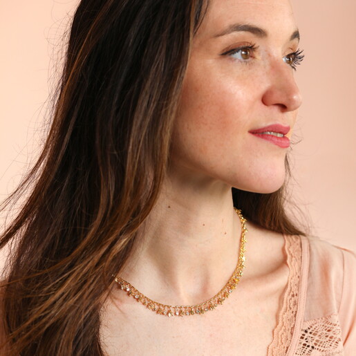 Flower Charms Necklace in Gold