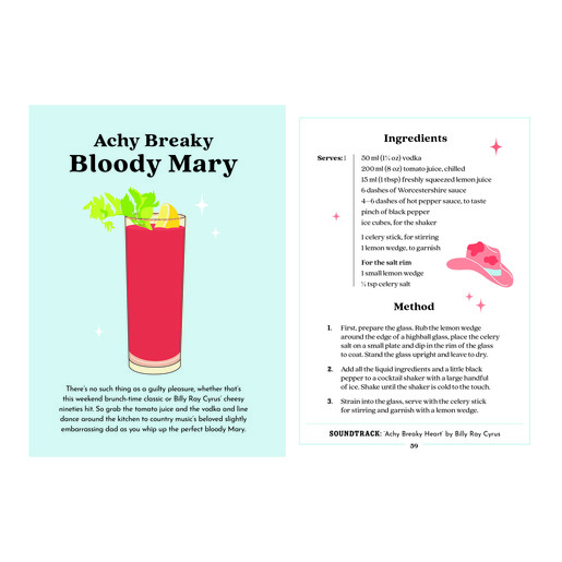 inside of cocktail recipe book