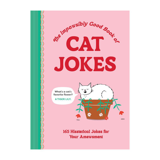 hardback cat joke book in pink