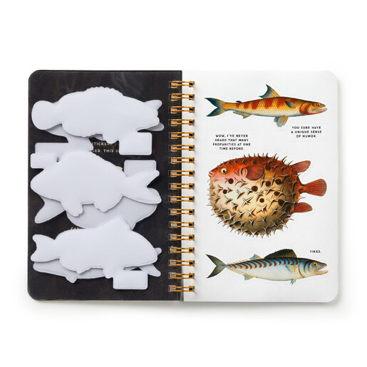3d fish stickers with funny phrases
