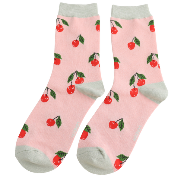 Miss Sparrow Pink Cherry Socks 