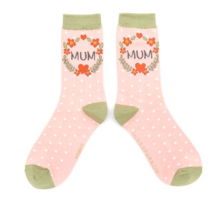 Miss Sparrow Pink Mum Wreath Socks