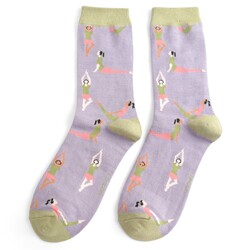 Miss Sparrow Lilac Yoga Poses Socks