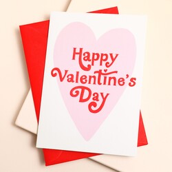 Ohh Deer Happy Valentine's Day Retro Heart Greetings Card