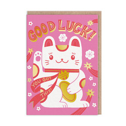 Ohh Deer Lucky Cat Good Luck Greetings Card