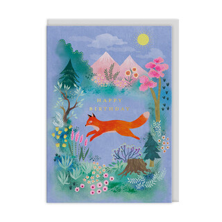 Ohh Deer Mountain Fox Birthday Card