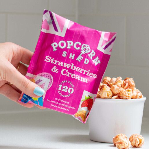 Popcorn Shed Strawberries & Cream Popcorn Snack Pack 