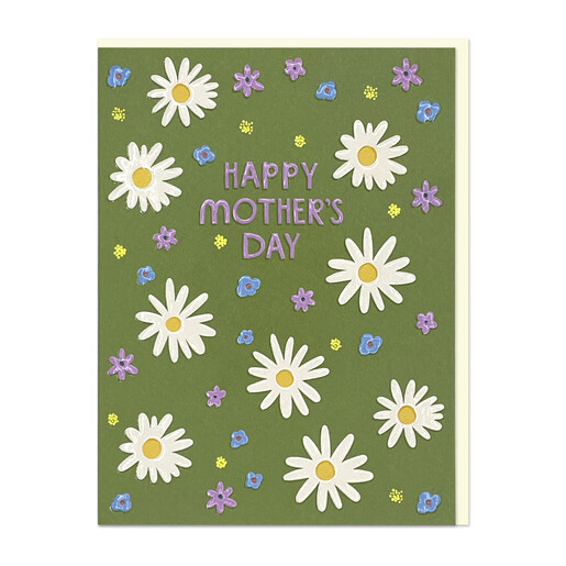 Raspberry Blossom Daisy Mother's Day Mini Greetings Card