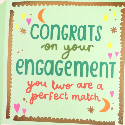 Raspberry Blossom Perfect Match Engagement Greetings Card