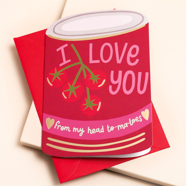 Raspberry Blossom Tomato Tin Greetings Card