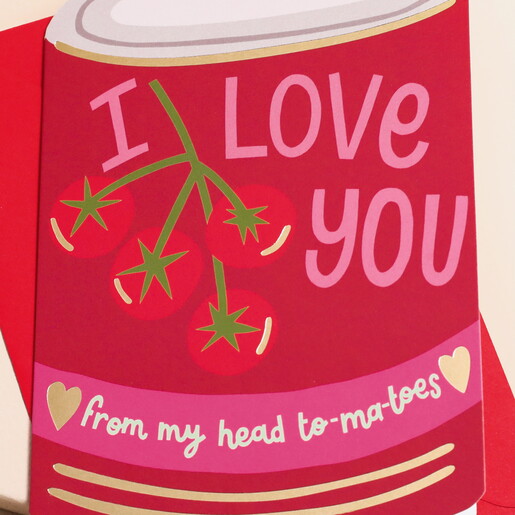 Raspberry Blossom Tomato Tin Greetings Card