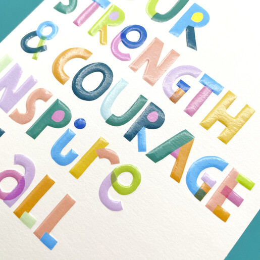 close up of colourful message