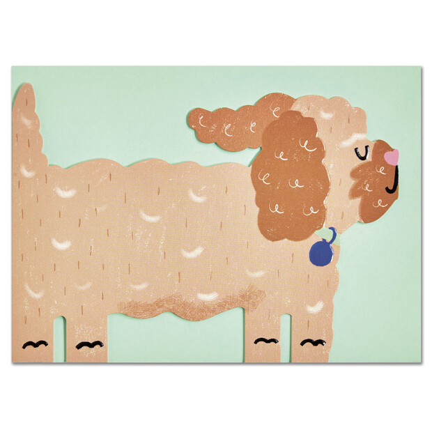 Raspberry Blossom Dog Greetings Card
