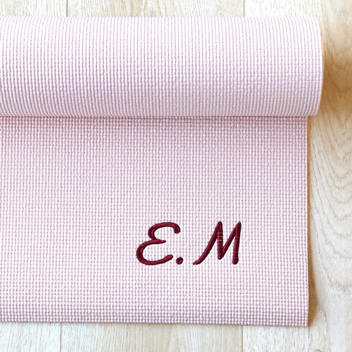 blush pink personalised yoga mat