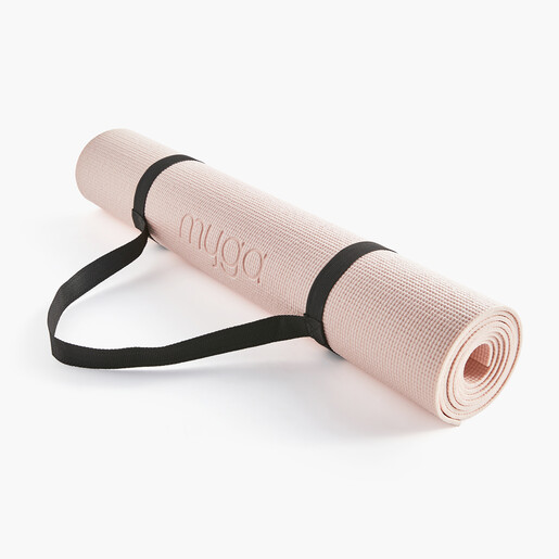 yoga mat rolled with strap