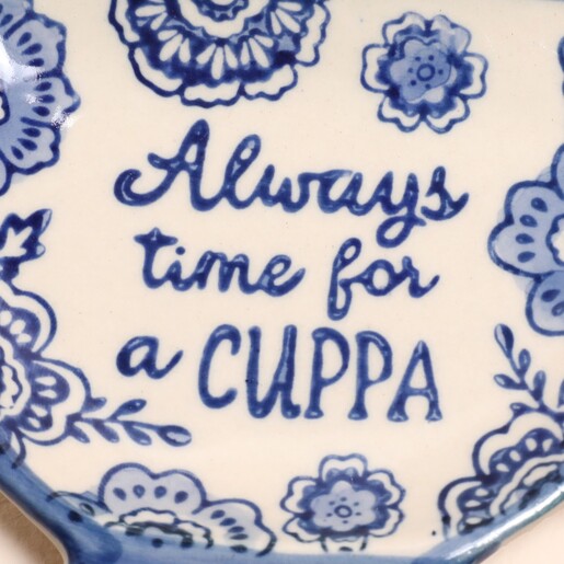 Sass & Belle Blue Willow Always Time for A Cuppa Tea Bag Dish