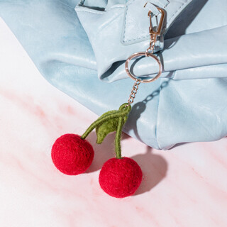 Sass & Belle Felt Cherry Keyring