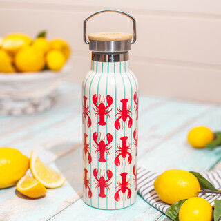 Sass & Belle Metal Lobster Stripe Water Bottle