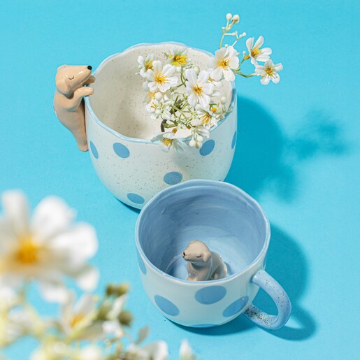 Sass & Belle Peeking Dog Planter