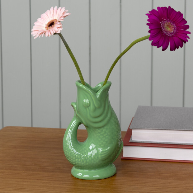 Green Ceramic Fish Vase 