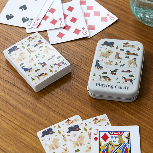 deck of playing cards in dog tin from rex