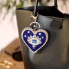 evil eye beaded keyring and bag charm in blue